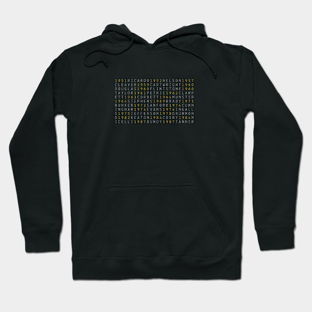 Famous TV Dads - Alpha Numeric Block Hoodie by Flint Phoenix